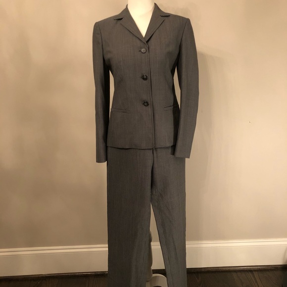 LOFT Other - Ann Taylor 0p Grey mini check pantsuit new